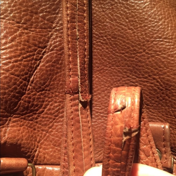 Vintage Leather tan brown mini backpack - Picture 7 of 8